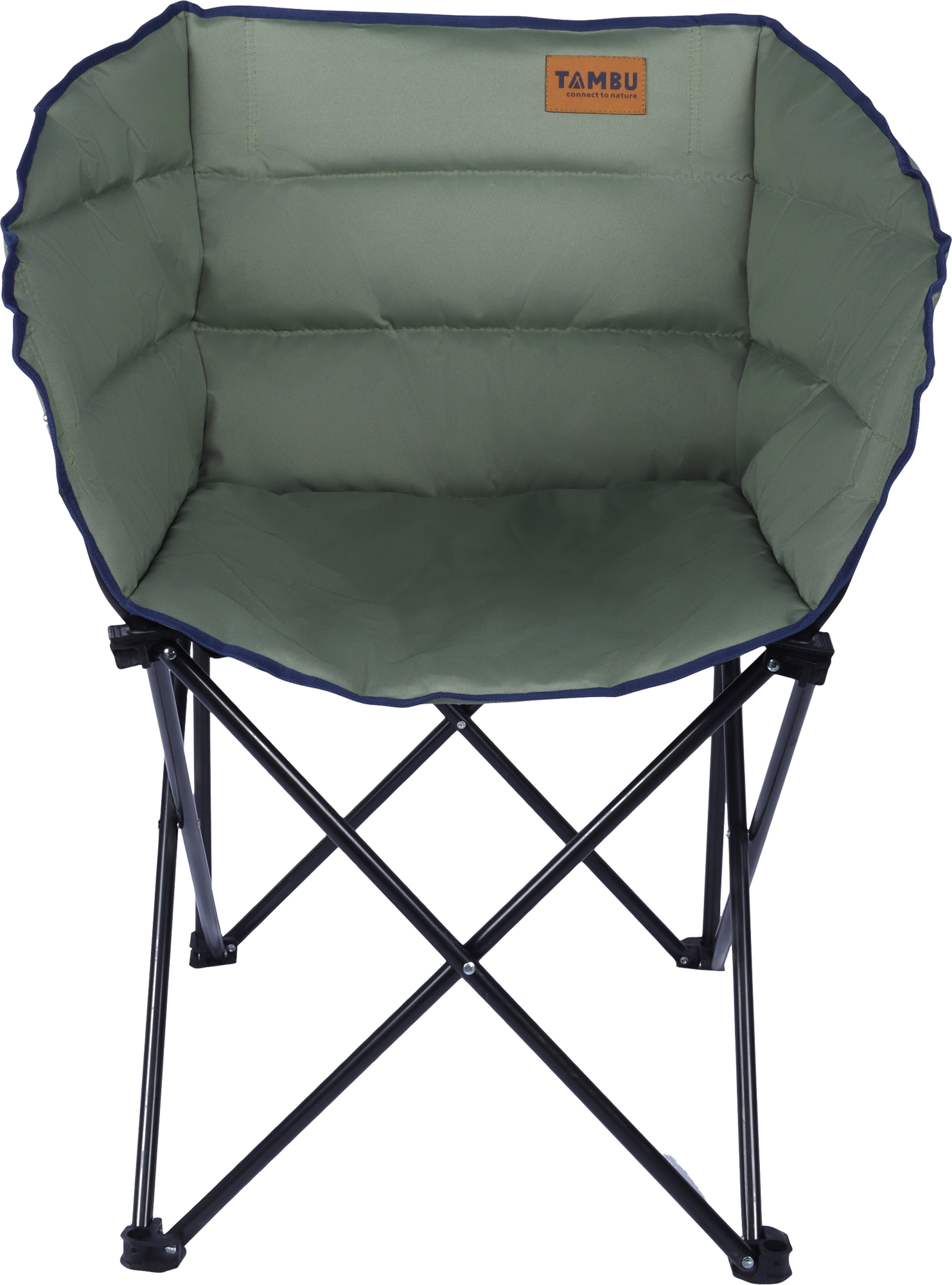 Campingstol Asana sammenleggbar resirkulert polyester 120 kg forfra