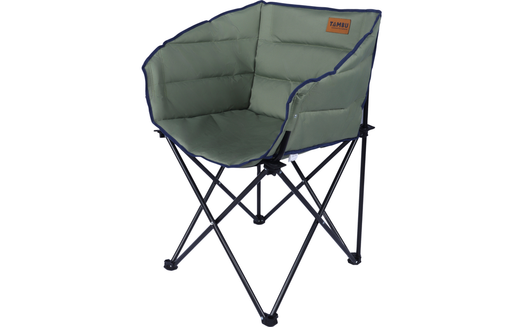 Campingstol Asana sammenleggbar resirkulert polyester 120 kg bakside