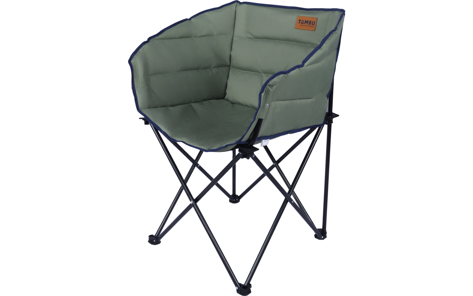 Campingstol Asana sammenleggbar resirkulert polyester 120 kg bakside