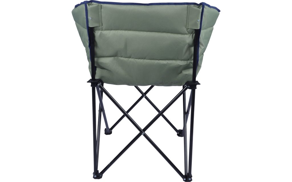 Detalj av stoff og ramme på Campingstol Asana sammenleggbar resirkulert polyester 120 kg