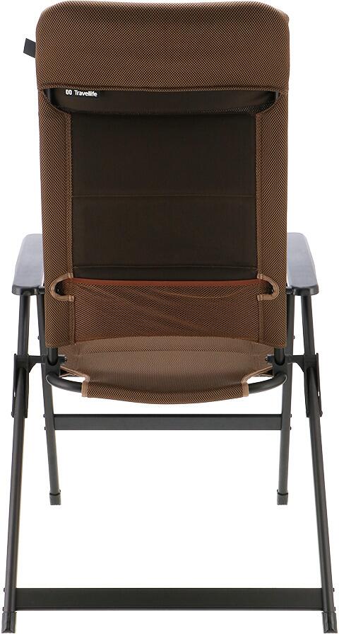 Campingstol Barletta Comfort justerbart ryggstø aluminium montert i natur