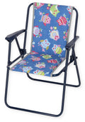 Campingstol for barn blå 40x40x54 cm sett forfra