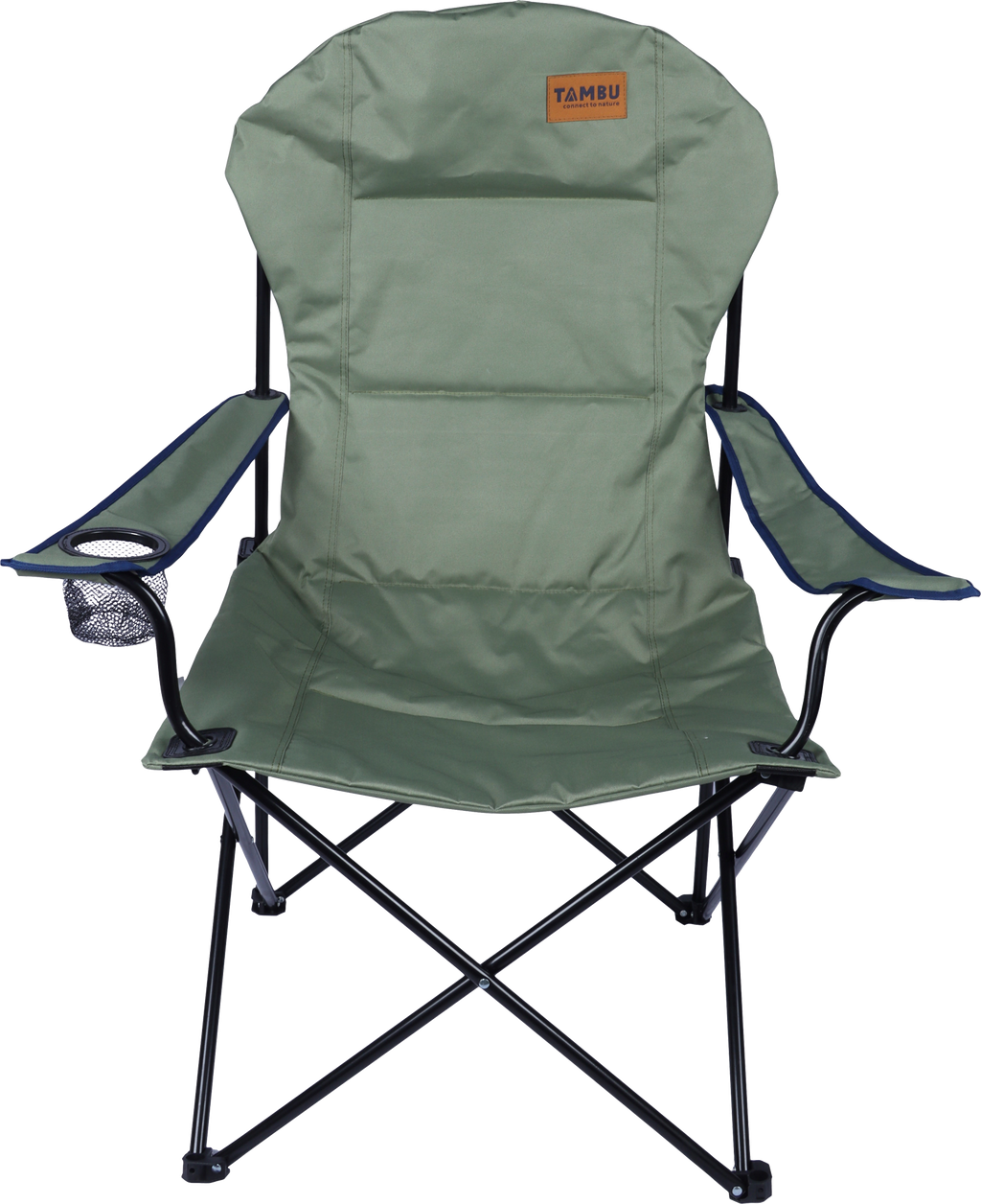 Campingstol Bengala resirkulert polyester opptil 120 kg - Tambu forfra