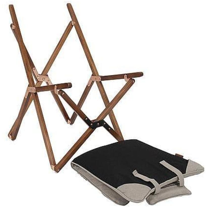 Campingstol Bloomsbury med trerammeverk og polstring bakside