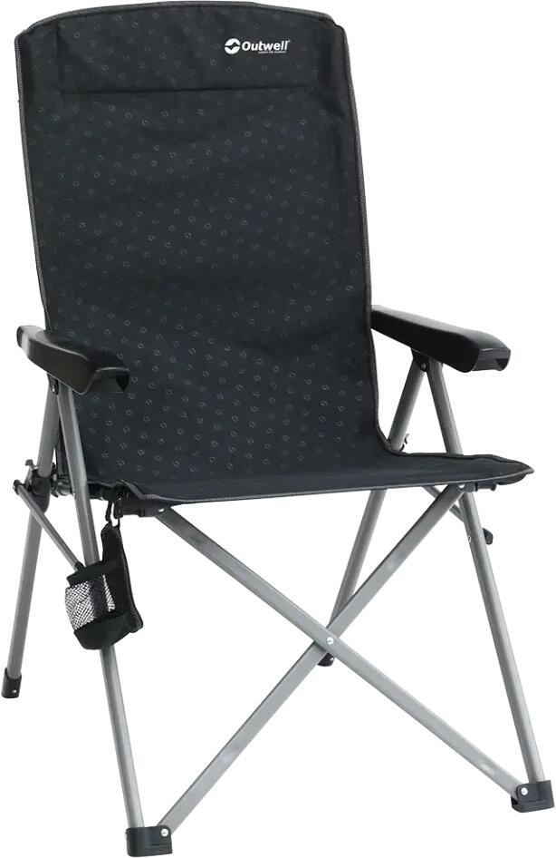 Campingstol Campo Recliner justerbar sett forfra i svart