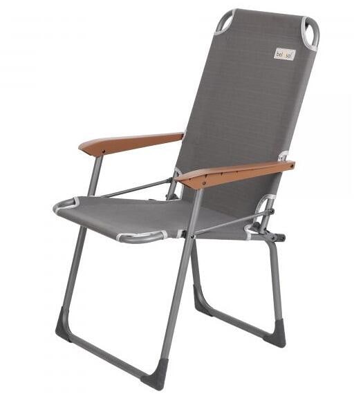 Campingstol Caro klappbar 2,9 kg resirkulert PET 120 kg Bel Sol grå forfra