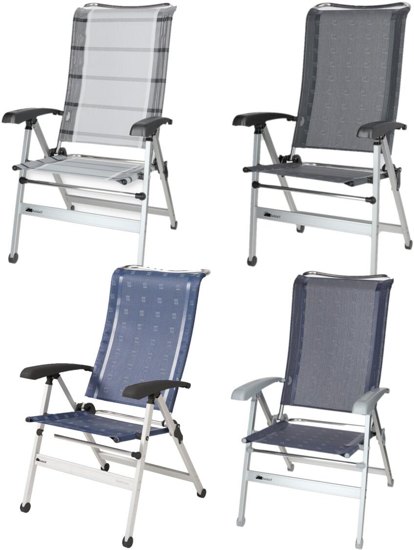 Campingstol Cha Cha 8 posisjoner 61x42x120 cm fra Dukdalf vist forfra