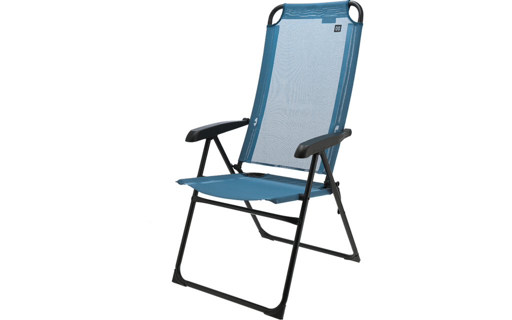 Detalj av ryggstøtte på Campingstol Como sky blue 6-pos ryggstøtte
