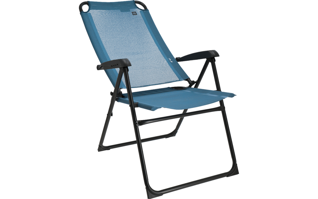 Campingstol Como sky blue 6-pos ryggstøtte lett aluminiumsramme
