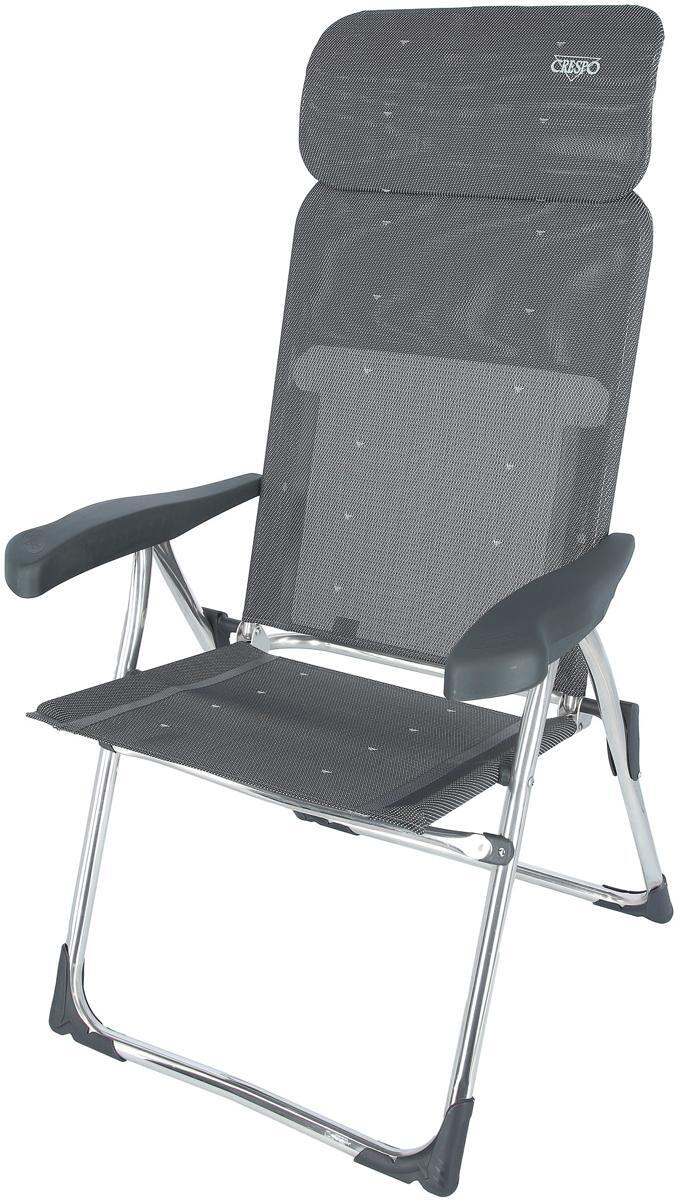 Campingstol Compact AL/213 med benstøtte antrasitt bakside