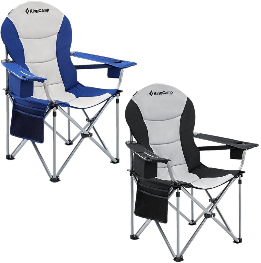 Campingstol Deluxe med organiser og kjøleveske 160 kg - KingCamp forfra