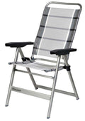 Campingstol Dynamic 10-pos ryggstøtte aluminium 140 kg - Dukdalf forfra