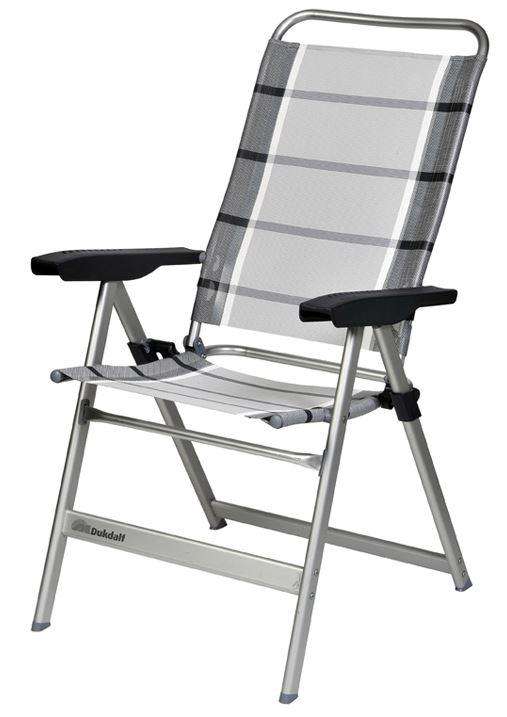 Campingstol Dynamic 10-pos ryggstøtte aluminium 140 kg - Dukdalf forfra