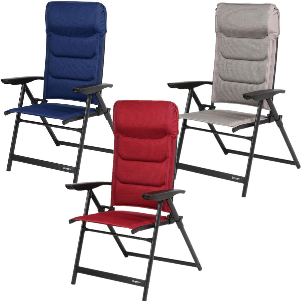 Campingstol Evolution 7-pos ryggstøtte aluminium 120 kg forfra
