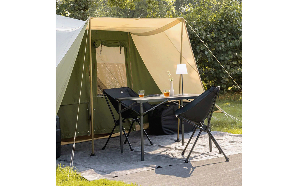 Campingstol Finn klappbar lettvekt 1,8 kg aluminium nærbilde av sete