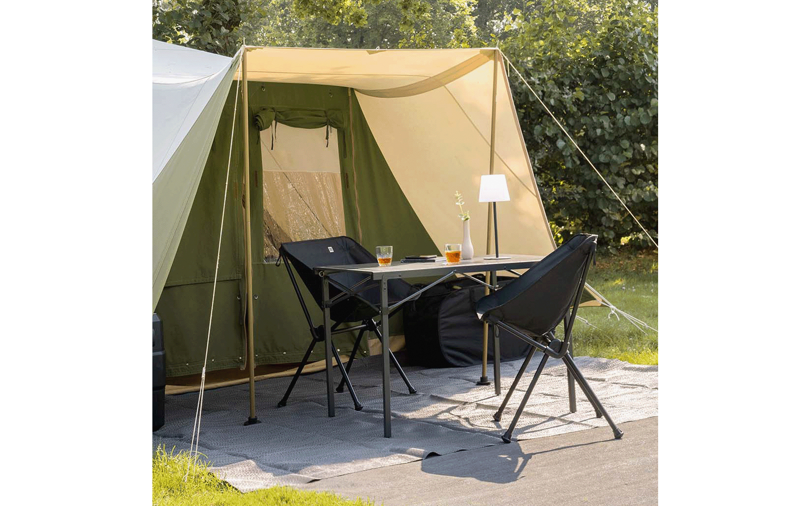 Campingstol Finn klappbar lettvekt 1,8 kg aluminium nærbilde av sete