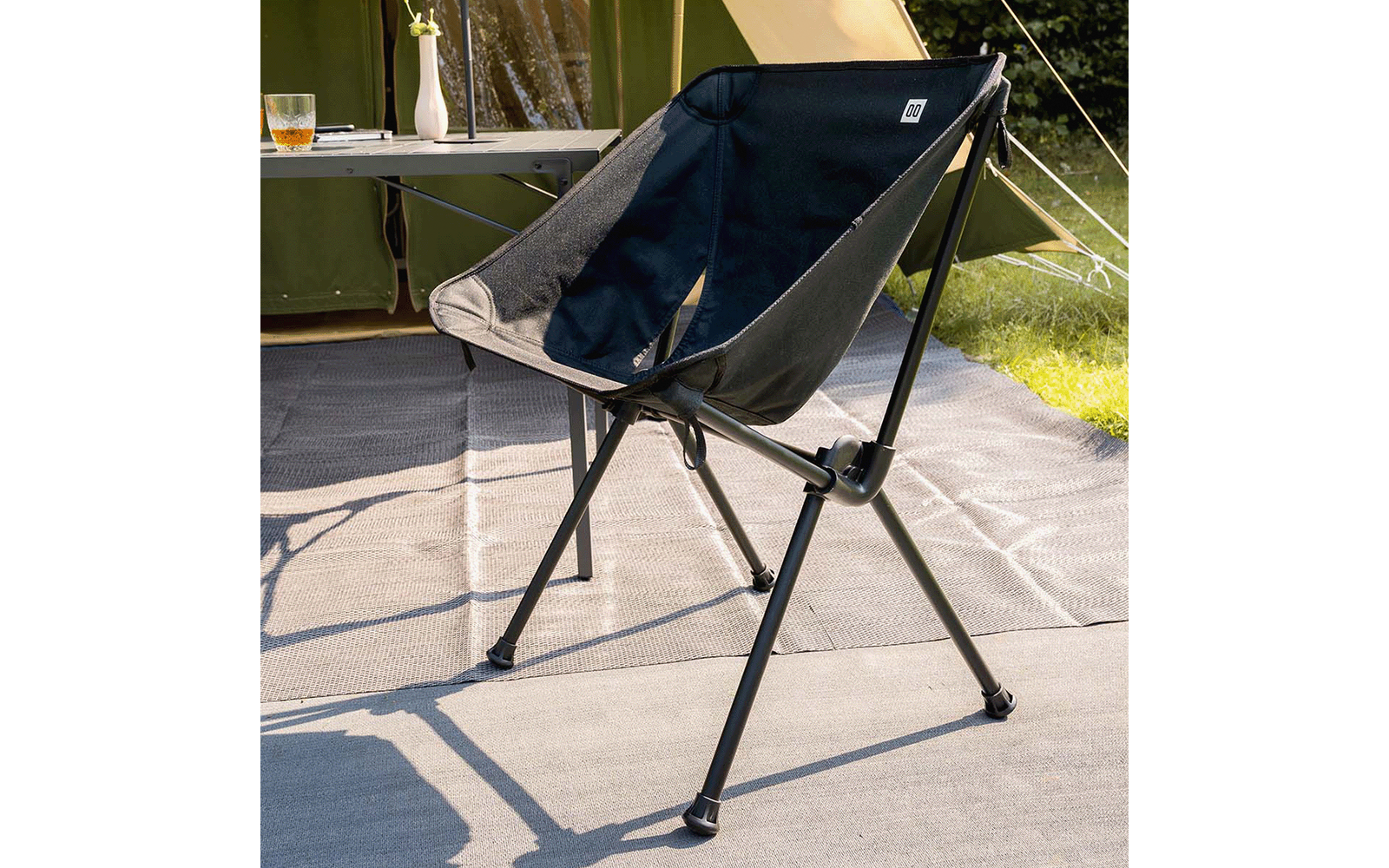 Campingstol Finn klappbar lettvekt 1,8 kg aluminium sammenklappet
