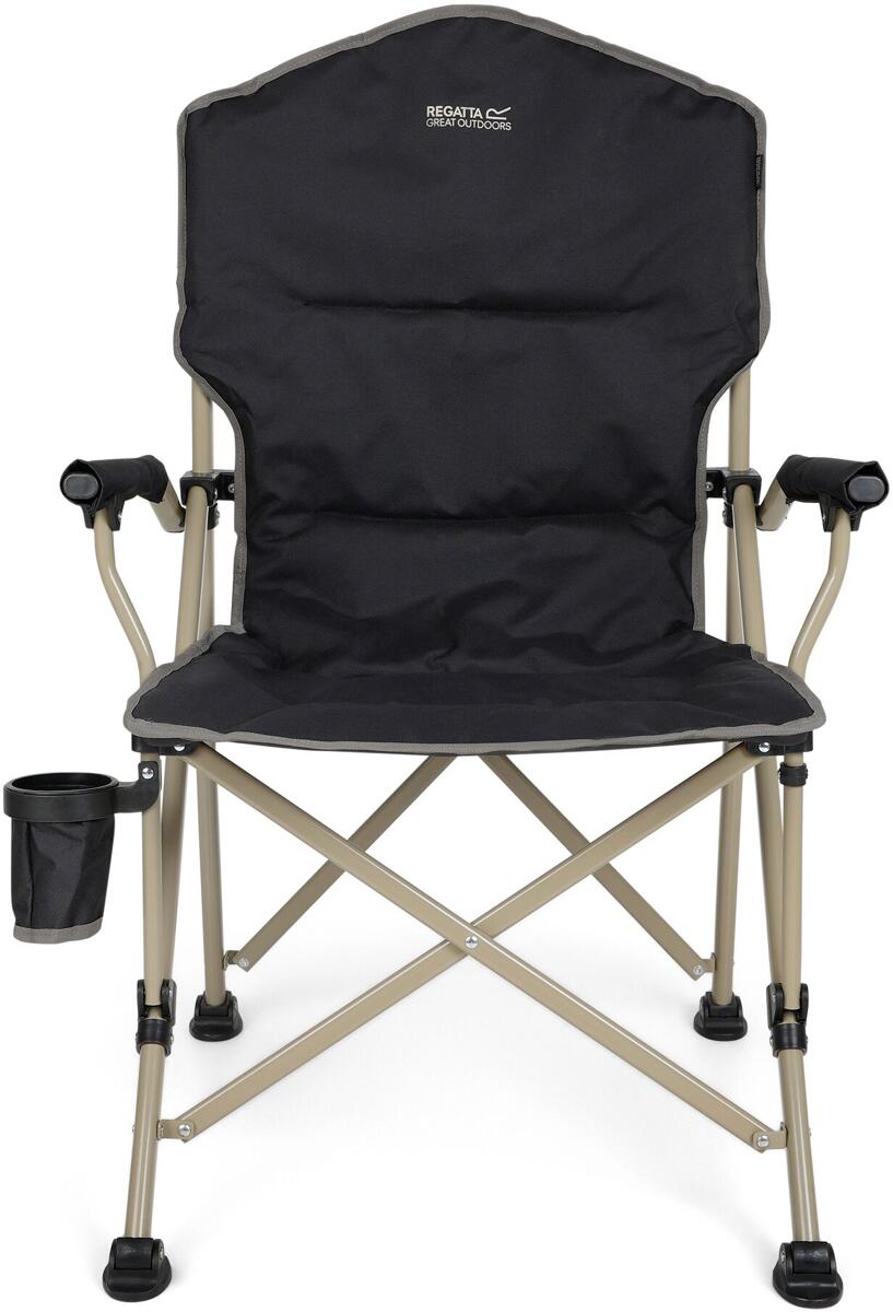 Campingstol Forza II med høy rygg og koppholder bakside