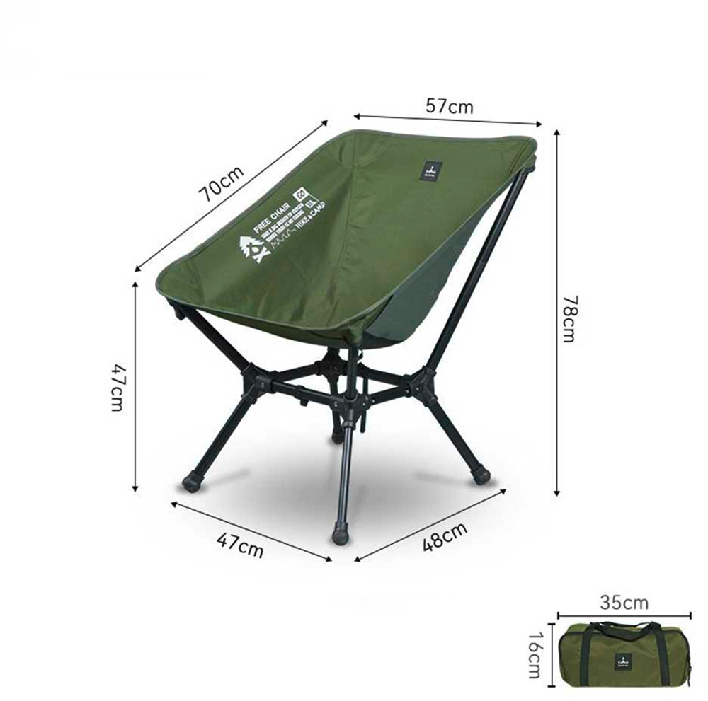 Campingstol Free Chair sammenleggbar gul forfra