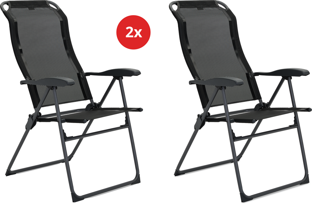 Campingstol Iseo Comfort svart forfra
