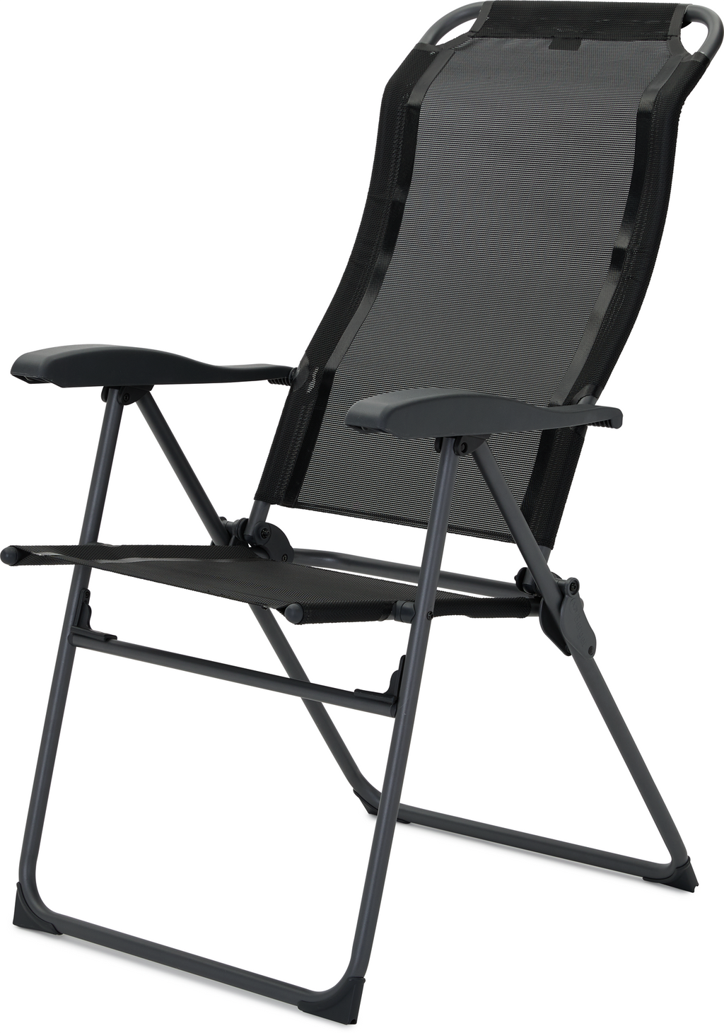 Campingstol Iseo Comfort svart forfra