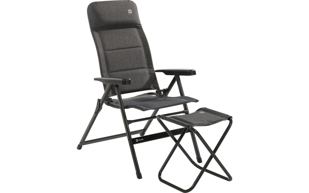 Campingstol Lago Comfort 7-trinns justerbar ryggstøtte montert i natur