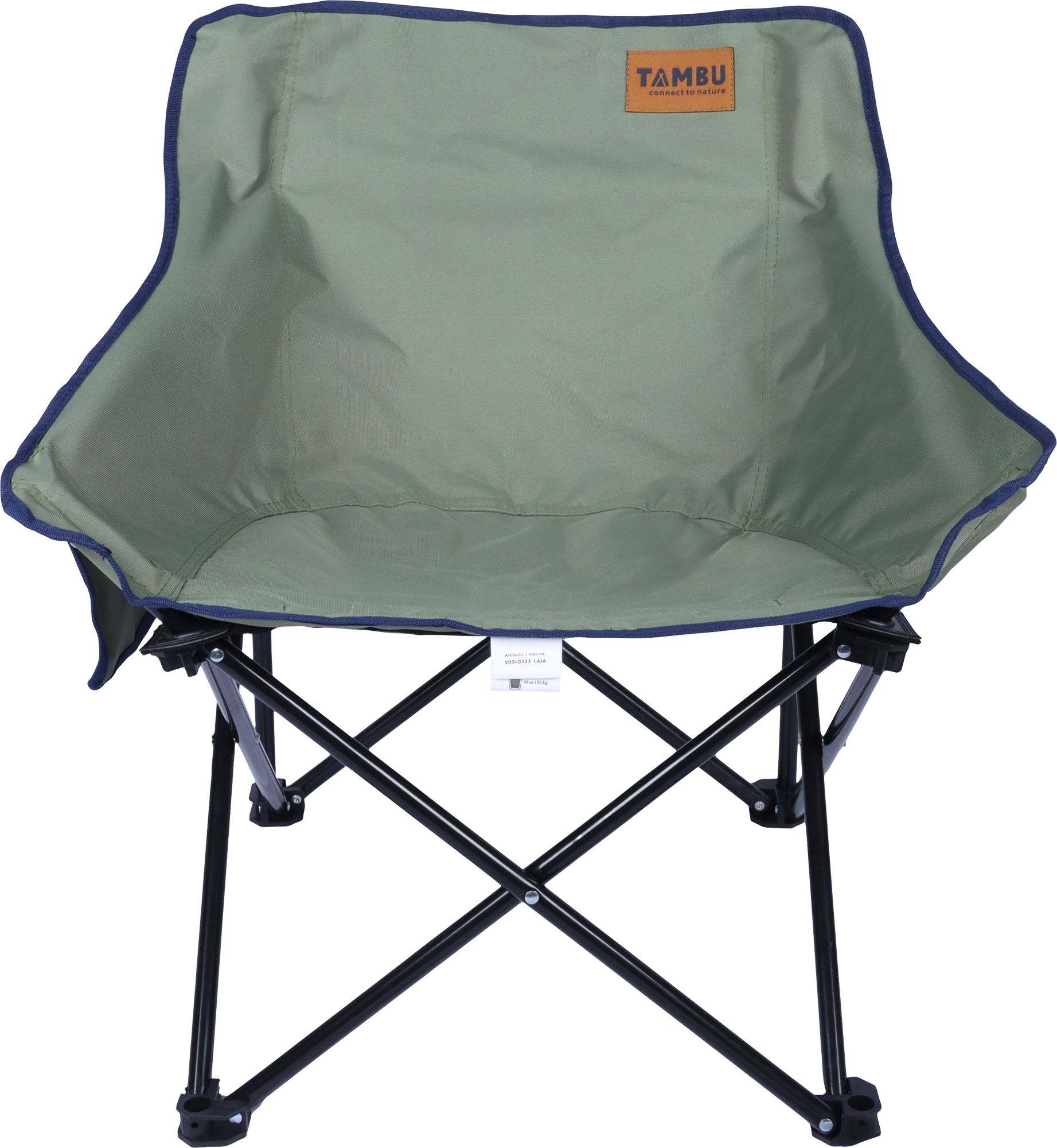 Campingstol Laja sammenleggbar resirkulert polyester 120 kg forfra