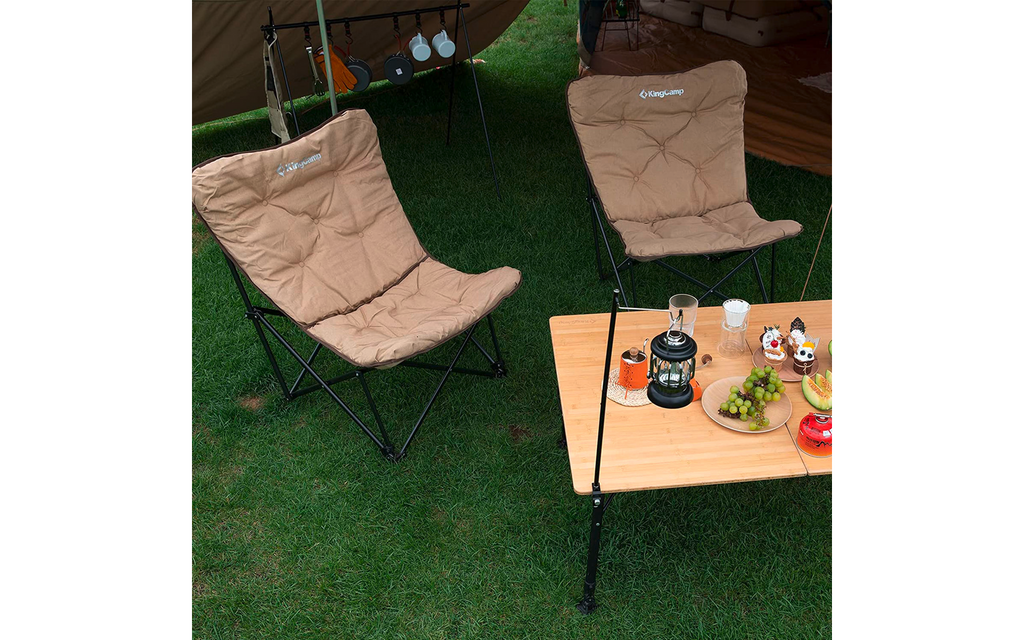 Campingstol Lindon Relax lounge chair beige 136 kg - KingCamp