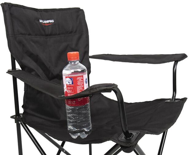 Campingstol Mahalo sammenleggbar svart detalj begerholder