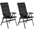 Campingstol Noblesse Grande sett 2-pk, svart forfra