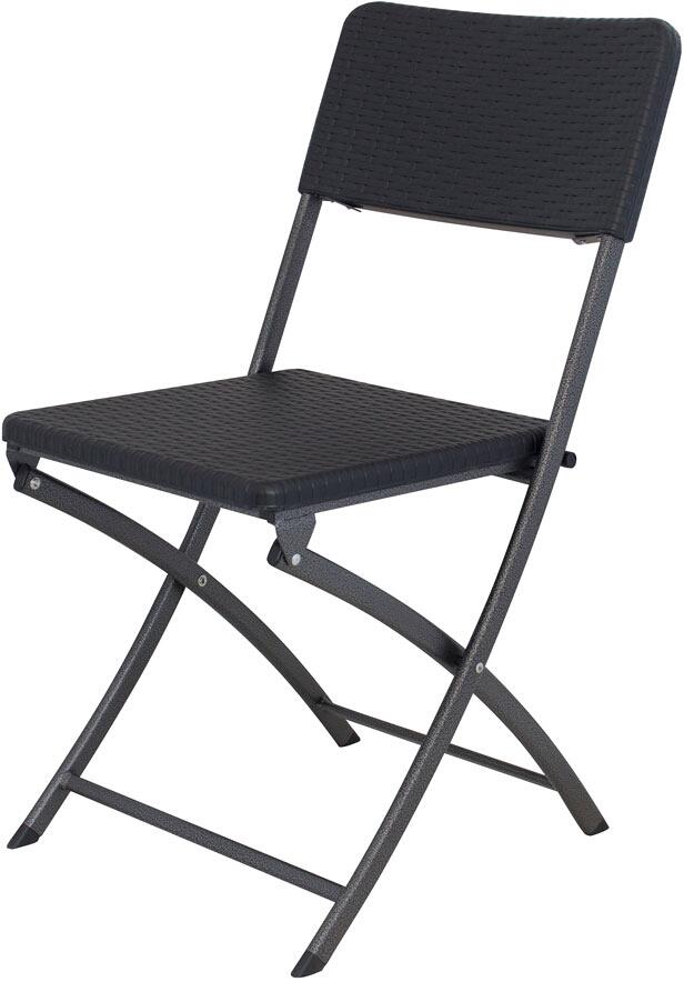 Campingstol Paviljon rattandesign 120 kg antrasitt Eurotrail forfra