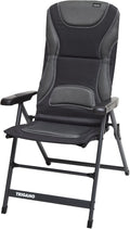 Campingstol Premium Graphite 7-trinns justerbar med grå stoff og aluminiumramme