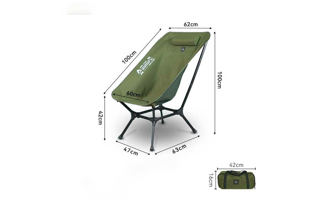 Campingstol Relaxing Lounge Chair BusBoxx bakside med sammenlagt ramme