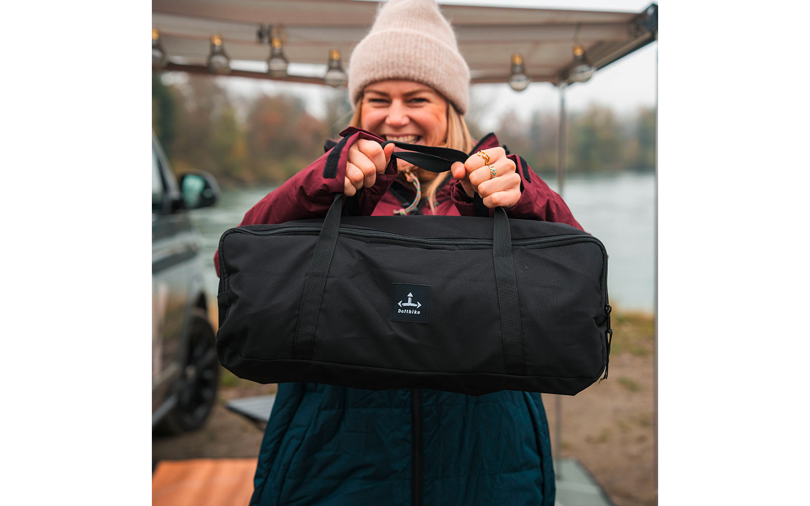 Campingstol Relaxing Lounge Chair BusBoxx detalj av justerbart hodestøtte