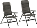Campingstol-sett Barletta Comfort L 2-pack aluminium grå forfra