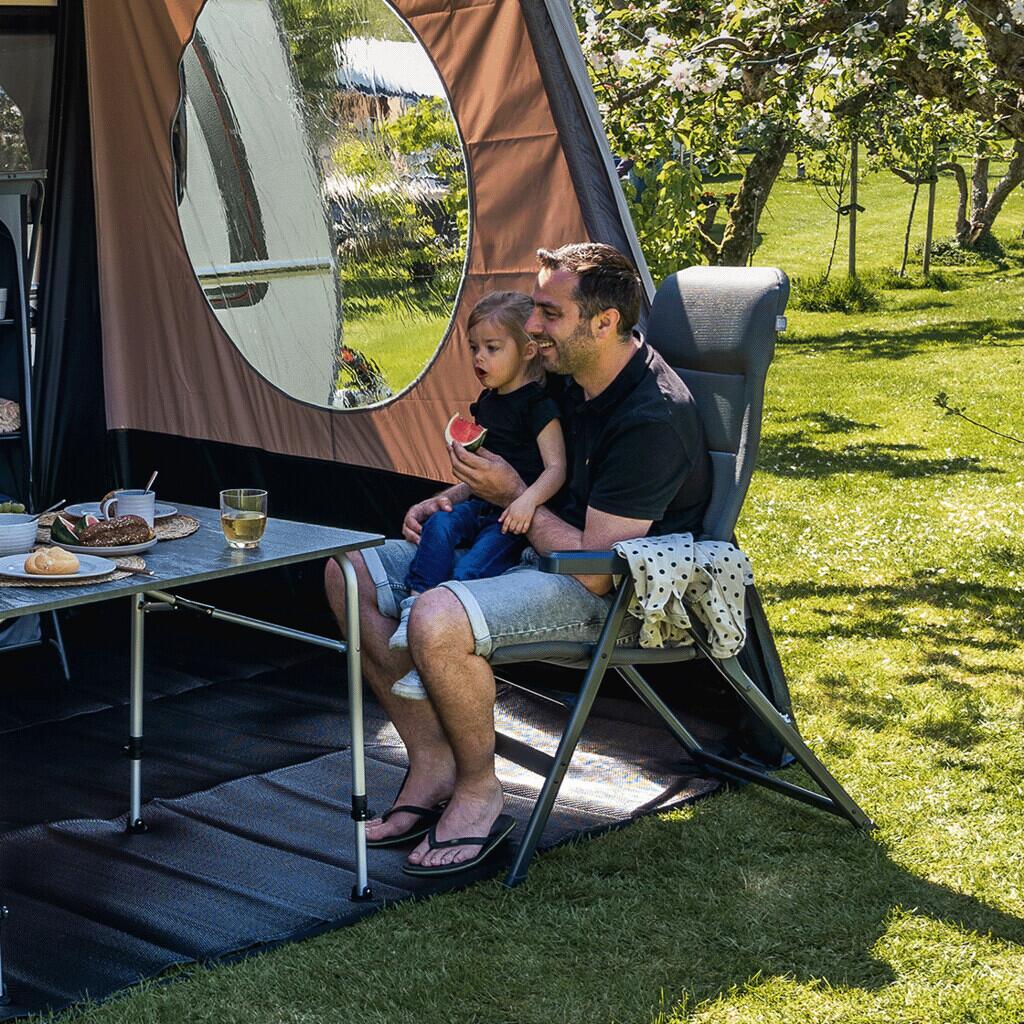 Campingstol-sett Barletta Comfort L 2-pack aluminium grå pakkemål