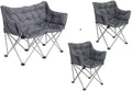 Campingstol Sardis Lake 2-sett + campingsofa grå stålramme front