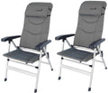 Campingstol Thor sett 2-pack polstret lysegrå forfra