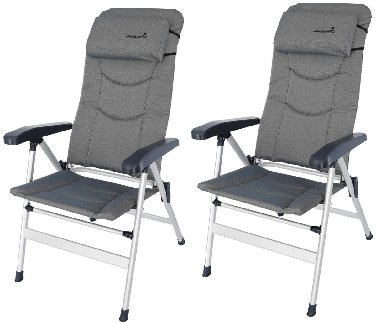 Campingstol Thor sett 2-pack polstret lysegrå forfra