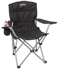 Campingstol Toledo XL sammenleggbar svart forfra