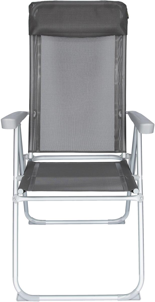 Campingstol Tortuga 5-pos ryggstøtte aluminium antrasitt forfra