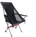 Campingstol Ultralight Relax høy rygg 1,7 kg svart - BasicNature forfra