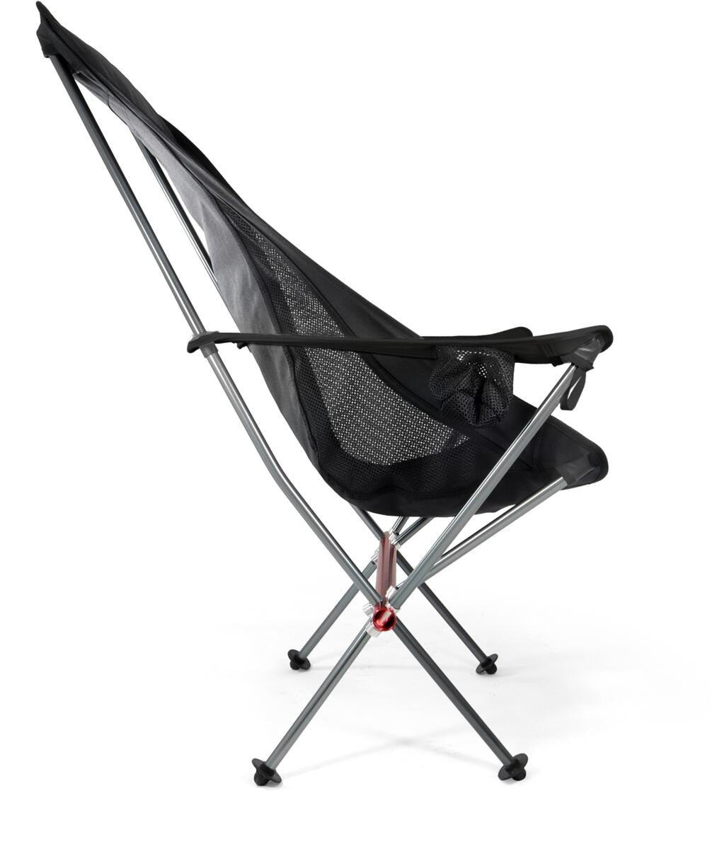 Campingstol Ultralight Relax høy rygg 1,7 kg svart - BasicNature bakside