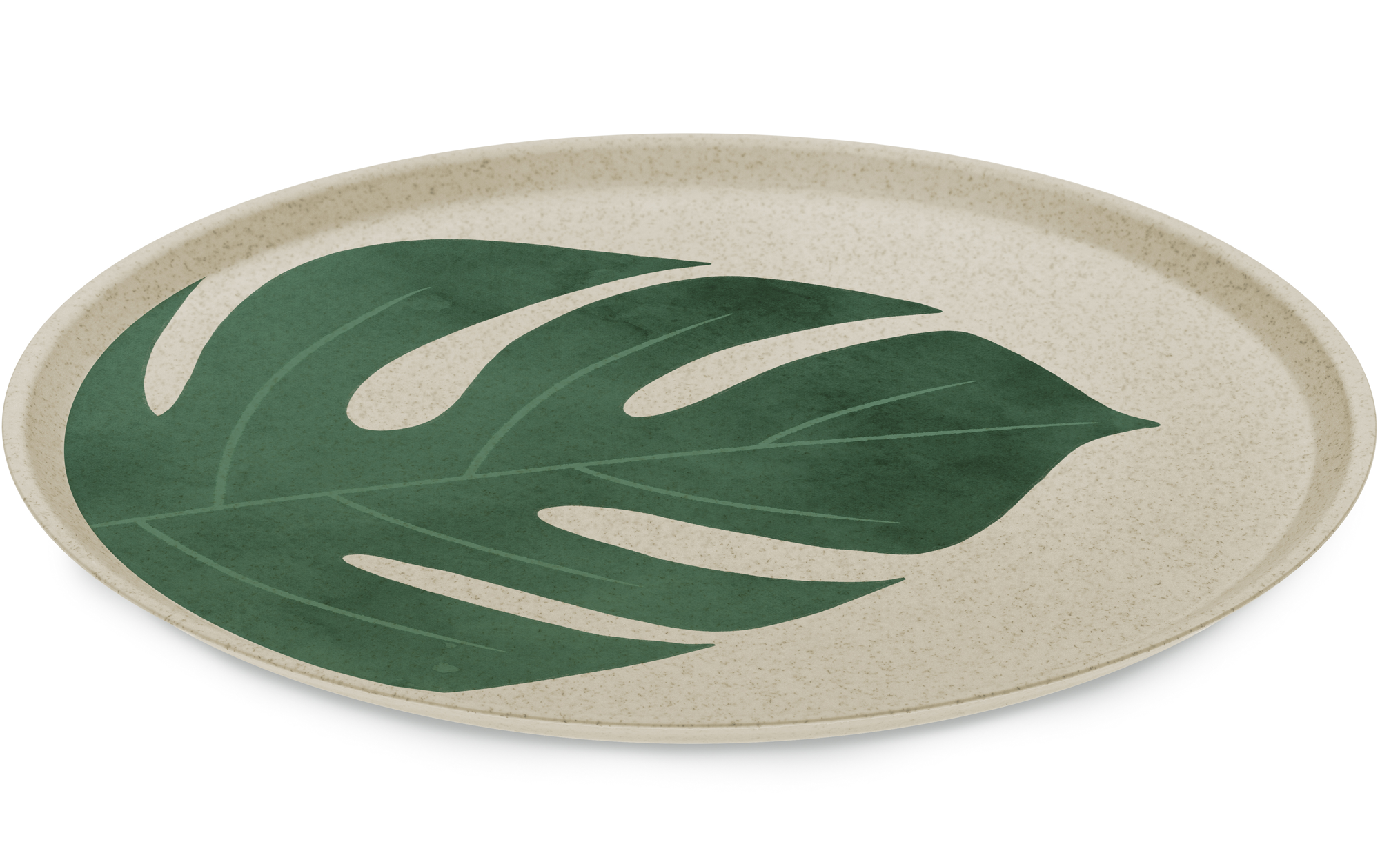 Campingtallerken Connect Monstera Leaf 255 mm 4-pk fra Koziol for camping og friluft