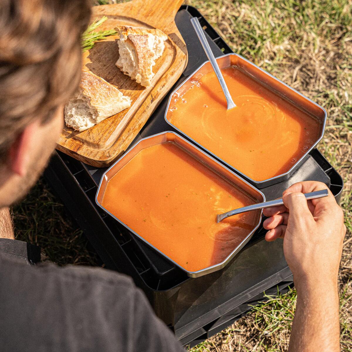 Campingtallerken Plade rustfritt stål 20,5x15x3 cm 180 g - Skotti
