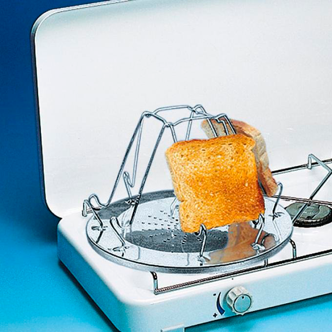 Campingtoaster for gasskoker Ø22 cm rustfritt stål Brunner forfra