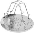 Campingtoaster i rustfritt stål Ø 22 cm, 4 skiver, sammenleggbar Camp4 sett forfra