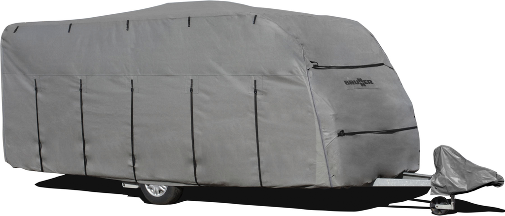 Campingvogn beskyttelsestrekk 400-450 cm pustende TNT-stoff Brunner forfra