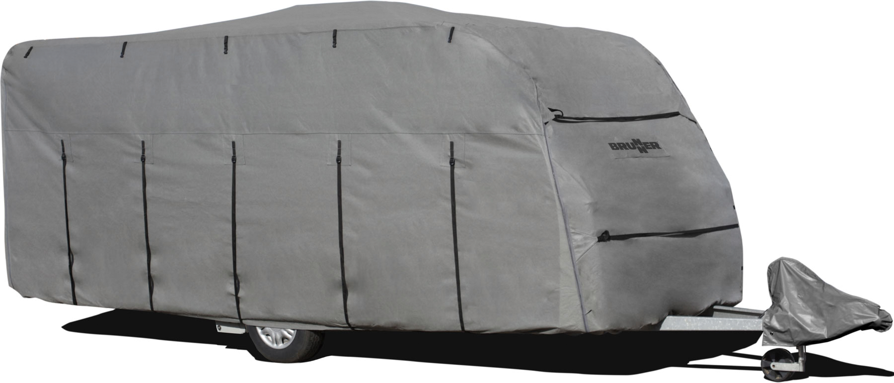 Campingvogn beskyttelsestrekk 400-450 cm pustende TNT-stoff Brunner forfra