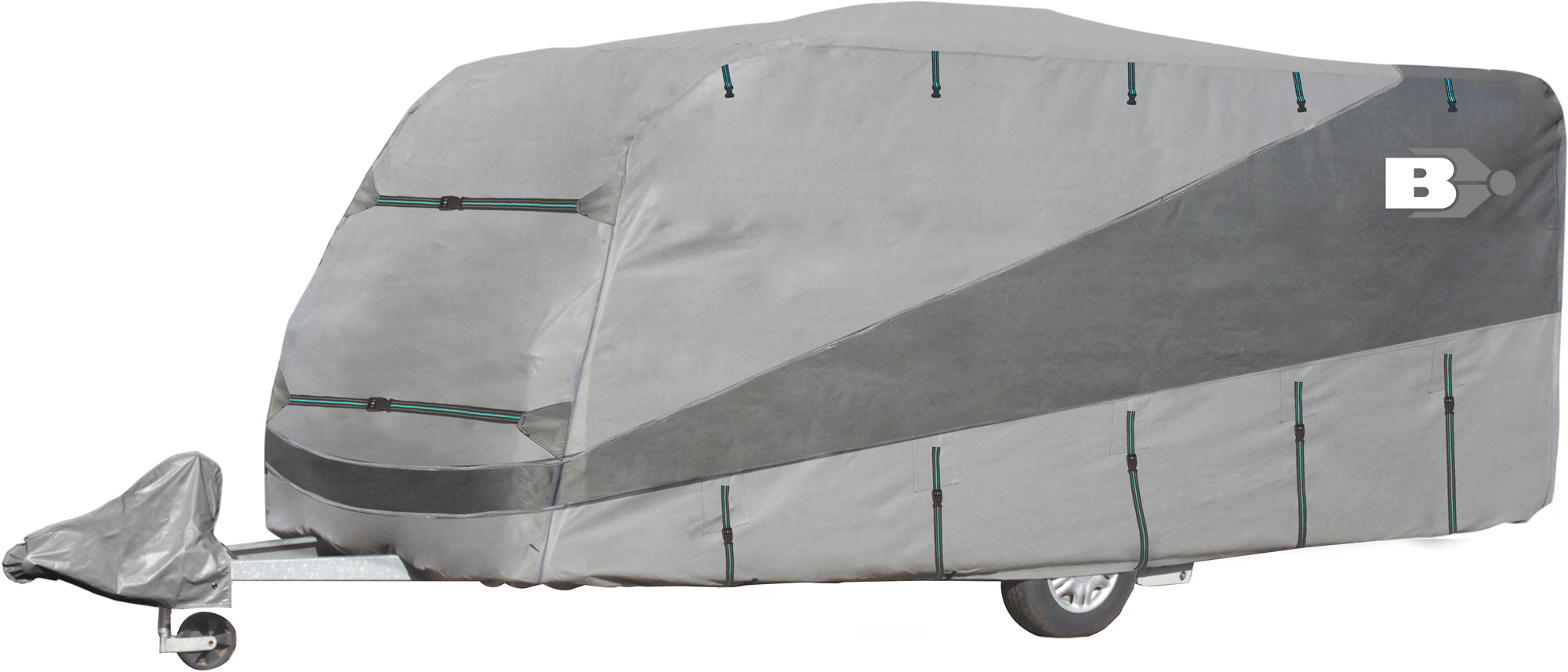Campingvogn beskyttelsestrekk Caravan Cover Polycoat 500x240x220 cm forfra